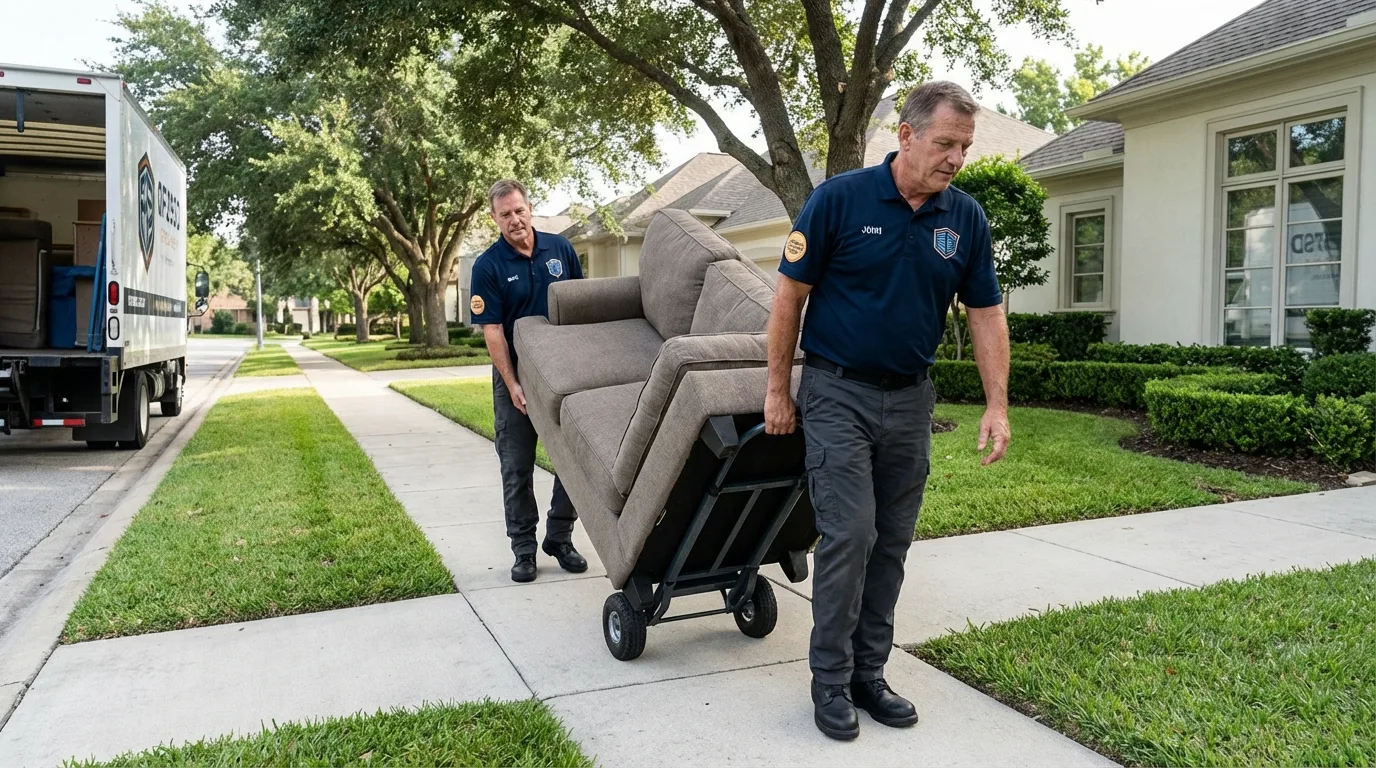 Local residential moving crew loading furniture in Falmouth, KY